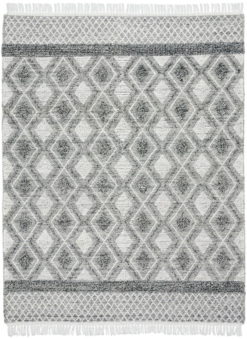 Grey / Ivory Bohemian Area Rug - 8 Ft x 11 Ft