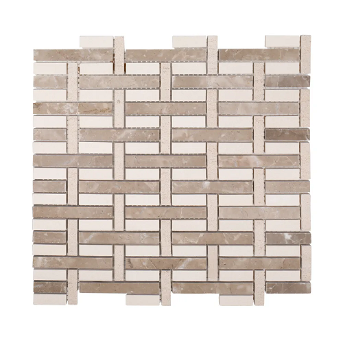 Align Limestone & Marble Blend Marble & Limestone Mosaic - Basket Weave - Honed