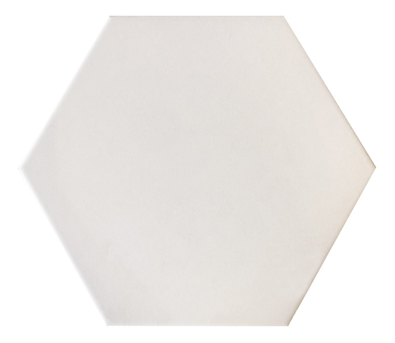 Solid Hex White Porcelain Tile - Matte - 10" X 12" Hexagon