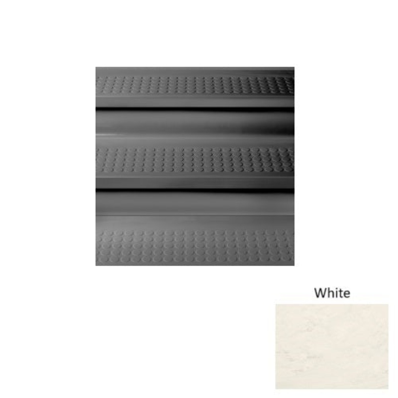 Marbleized 98 White Vantage Raised Circular Rubber (Sq) Stair Tread - Textured