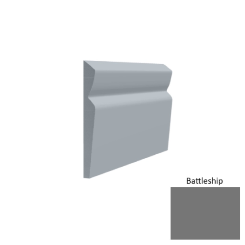 Contours #80 Divine Battleship Rubber Profiled Wall Base - Satin - 4 1/2" X 8 Ft