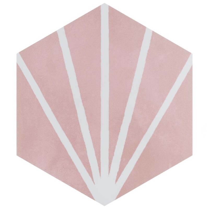 Horizon Dusk Rosa Ceramic Tile - Matte Hexagon