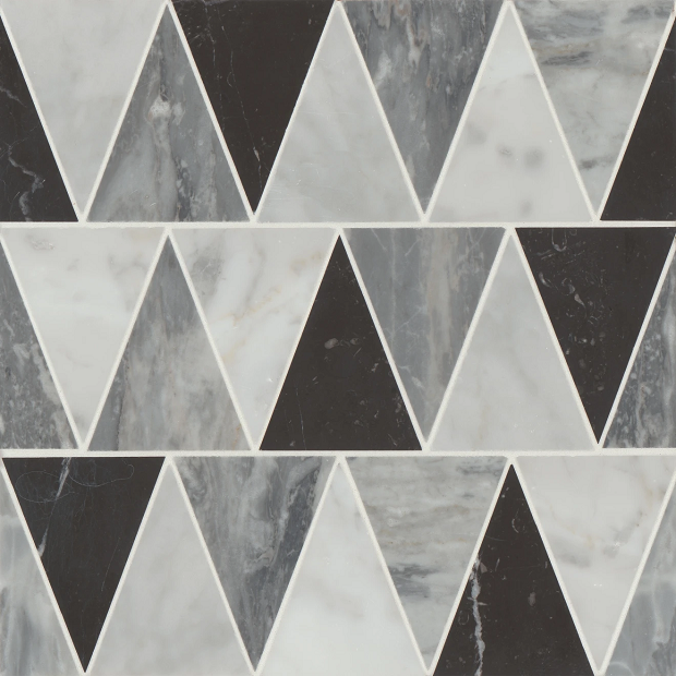 Modni Cool Blend Marble Mosaic - Beckett - Honed