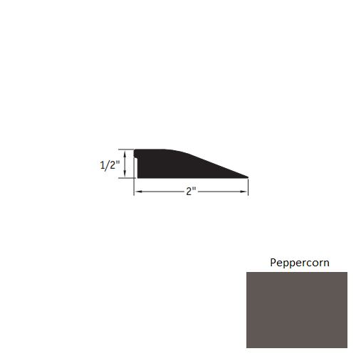 Johnsonite Peppercorn Vinyl Moulding / Trim - 1/2" X 12 Ft (144") Carpet Reducer - Carpet Reducer