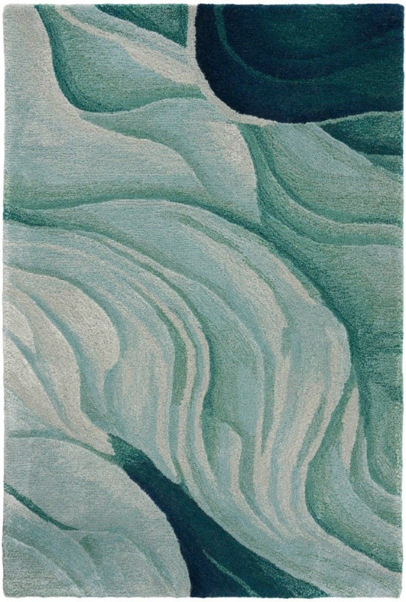 Prismatic Silver Green Prs42 Wool Blend Contemporary Area Rug - 12 Ft X 15 Ft - Silver Green