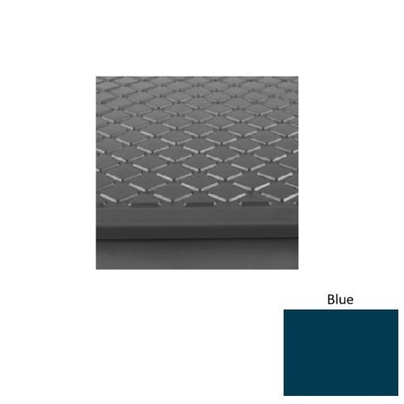 Solid 30 Blue Diamond Rubber (Sq) With Safety Yellow Abrasive Strip Stair Tread - Textured