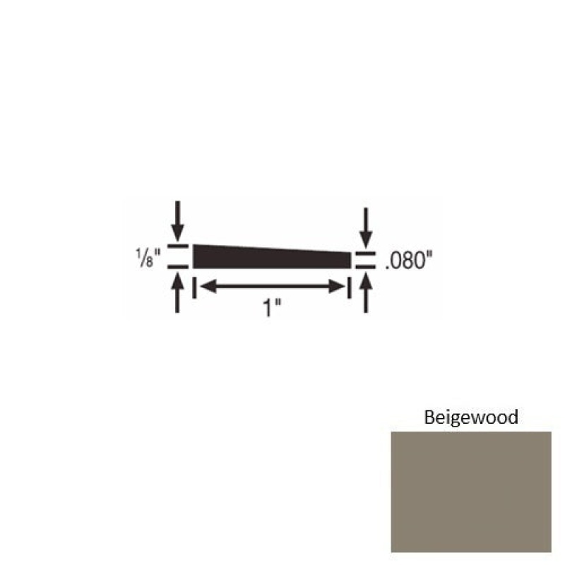 Solid 59 Beigewood Rubber Reducer Strip