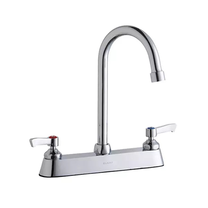 Lk810gn05l2 Chrome Deck Mount Kitchen Faucet - Double Handle / Three Holes - Chrome