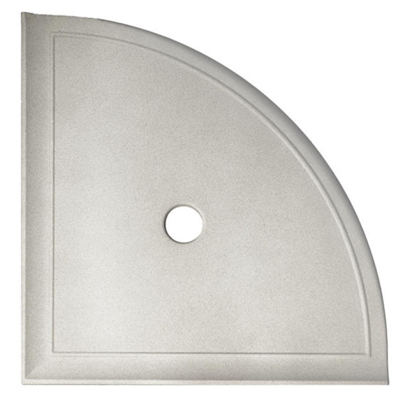 Bathroom Accessories Gray Resin & Ceramic Corner Shelf Flatback - 5" Radius - Matte