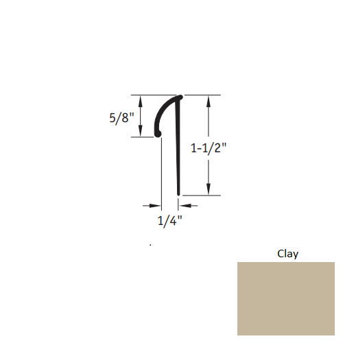 Clay Vinyl Moulding / Trim L Cap Cove Cap