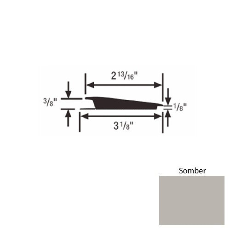 Roppe Solid 67 Somber Rubber Rolling Traffic Transition