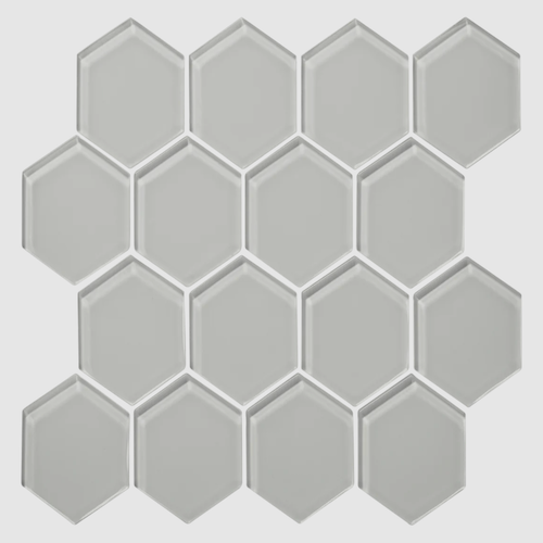 Glass Essentials Fog Glass Mosaic - 3" Hexagon