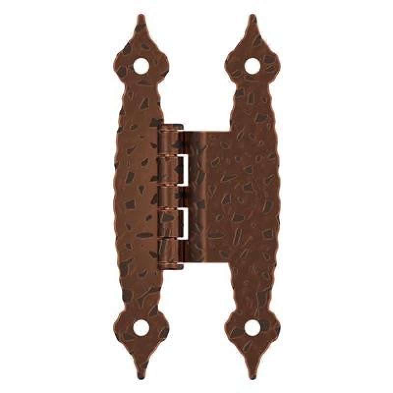 Antique Copper Steel Face Frame Free Swing Offset Cabinet Hinge - 3/8" (10 Mm) Inset - Antique Copper