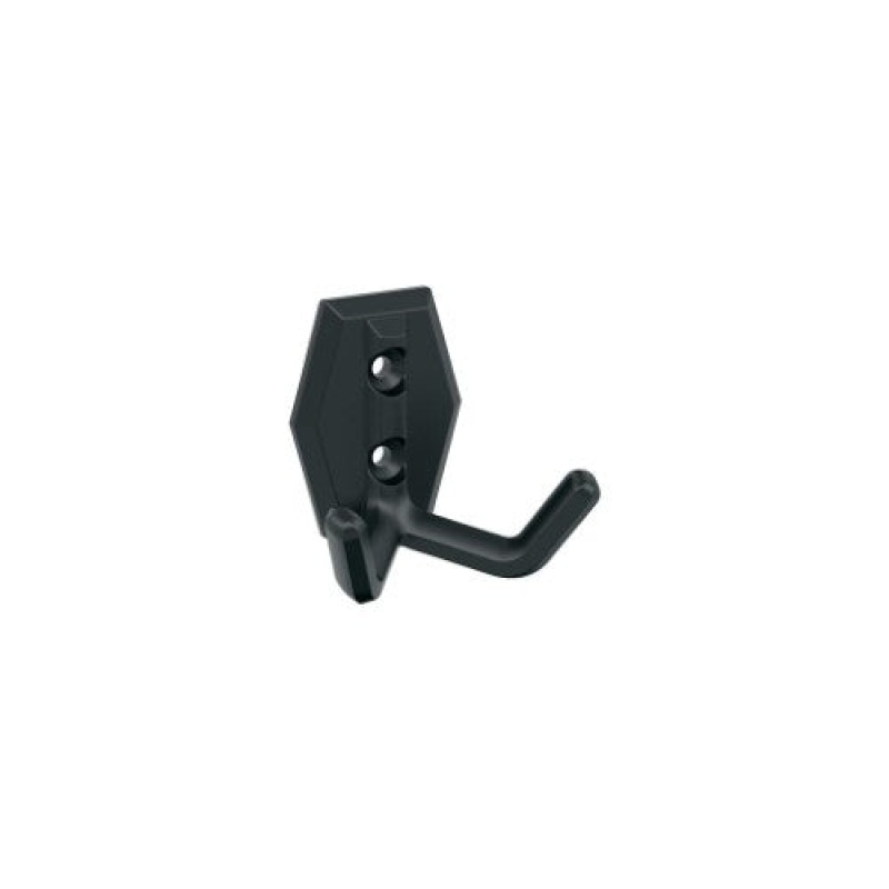 Benton Zinc Double Prong Decorative Hook - Matte Black - 2 1/4" (57 Mm) Length