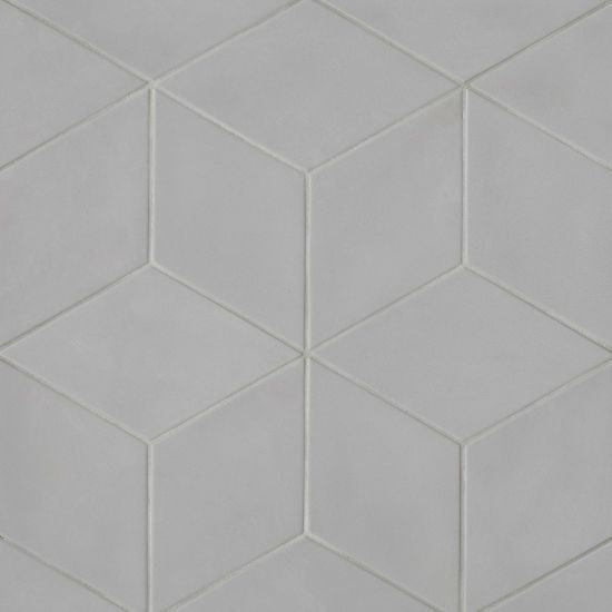 Allora Gray Solid Color Rhomboid Porcelain Tile - Matte - 7 1/2" X 12 3/4"