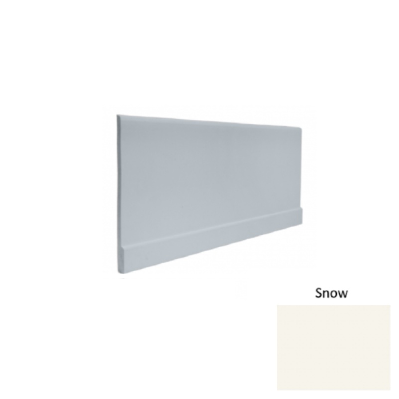 Contours #00 Simplicity Snow Rubber Profiled Wall Base - Satin - 4" X 8 Ft