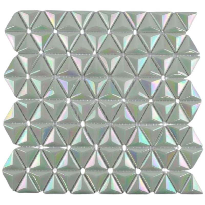 Glitz & Glamour Pearl Glass Mosaic - 3D Triangle - Iridescent