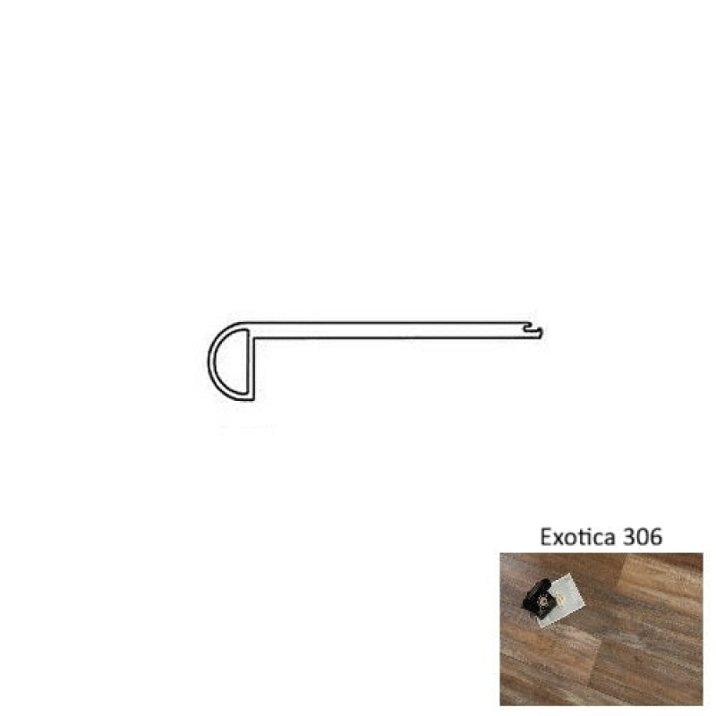 Exotica 306 Luxury Vinyl Moulding / Trim - 4.5" X 94.48" Flush Stair Nose - Urethane