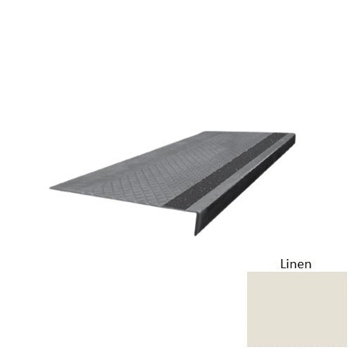 Flextones Linen Type 675 With Flush Carborundum Strip Distinct Designs Rubber - 12" X 72" Stair Tread - Diamond Profile Design