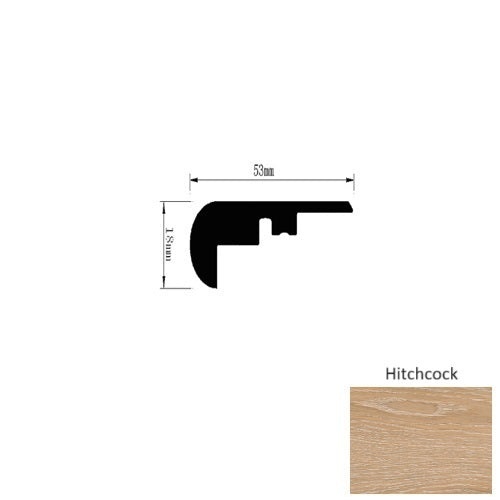 Metroflor Genesis Silhouette Hitchcock Luxury Vinyl 94" Matte Overlap Stair Nose
