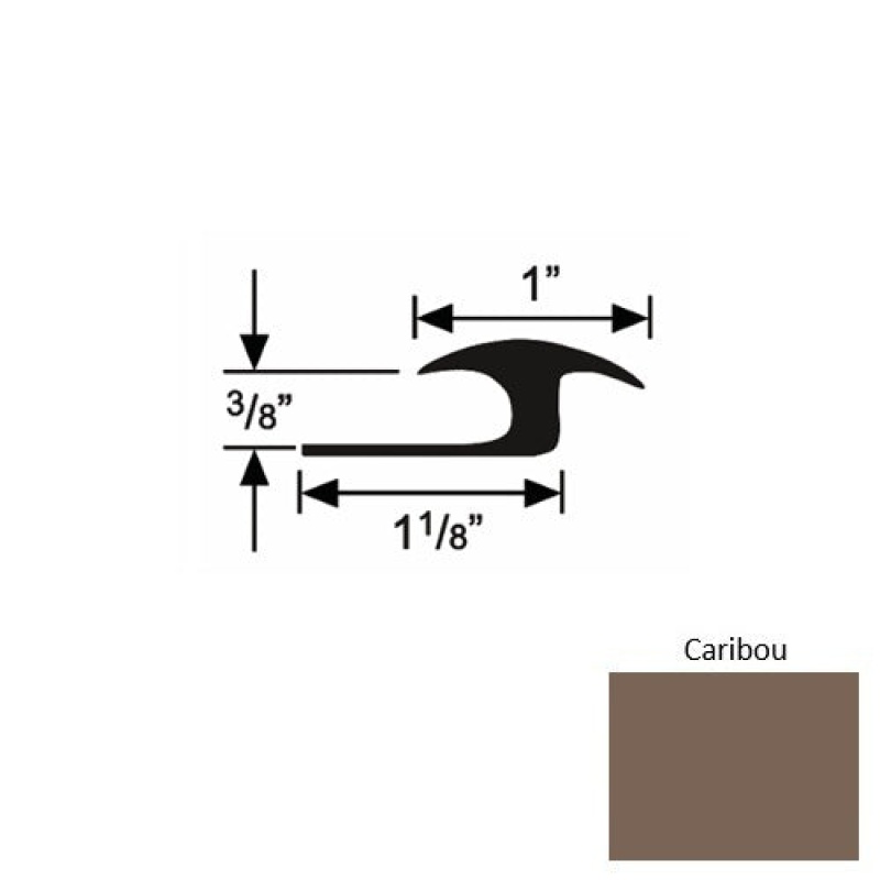 Solid 60 Caribou Rubber Tile / Carpet Joiner