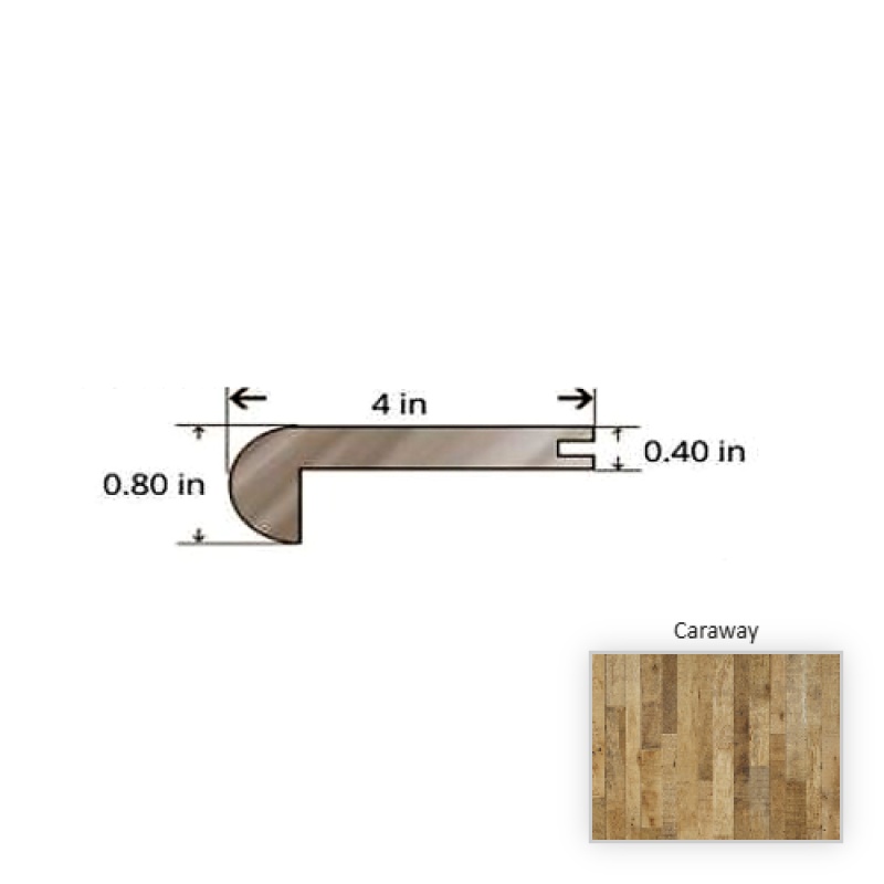 Oak Caraway Hardwood Moulding / Trim - 84.25" Stair Nose - Nu Oil