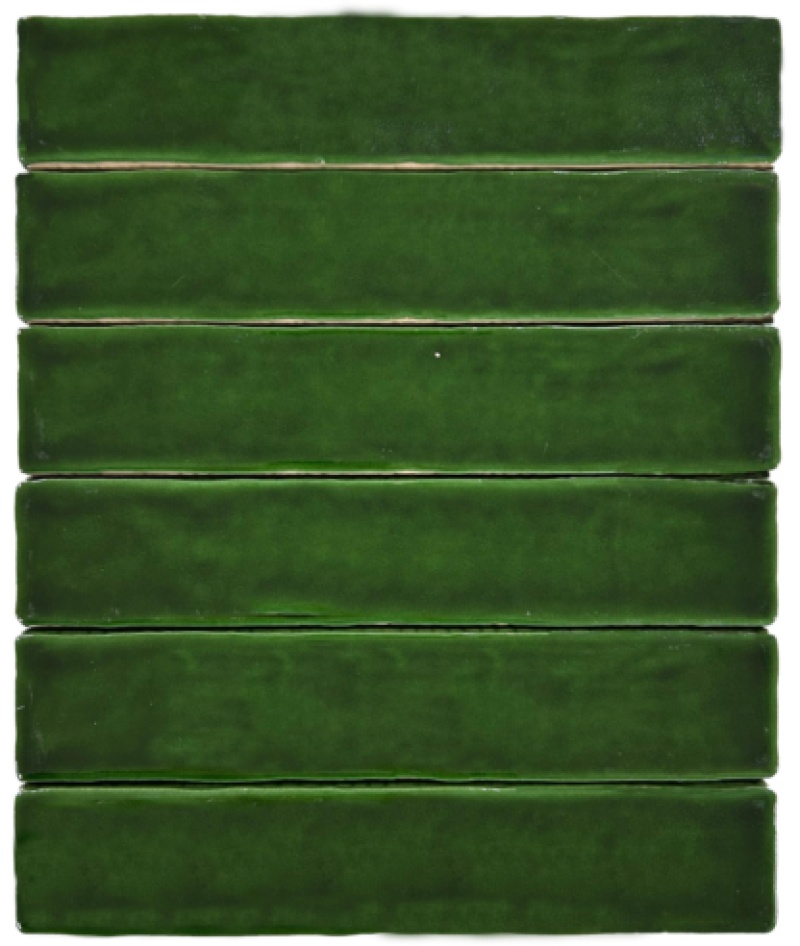 Rustic Verde Cobre Ceramic Tile - Polished - 2" X 10"