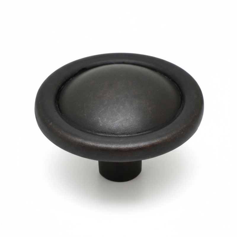 Silverline K2232 Zinc Alloy Cabinet Knob - Black Antique English - 1 5/16" X 1 5/16"