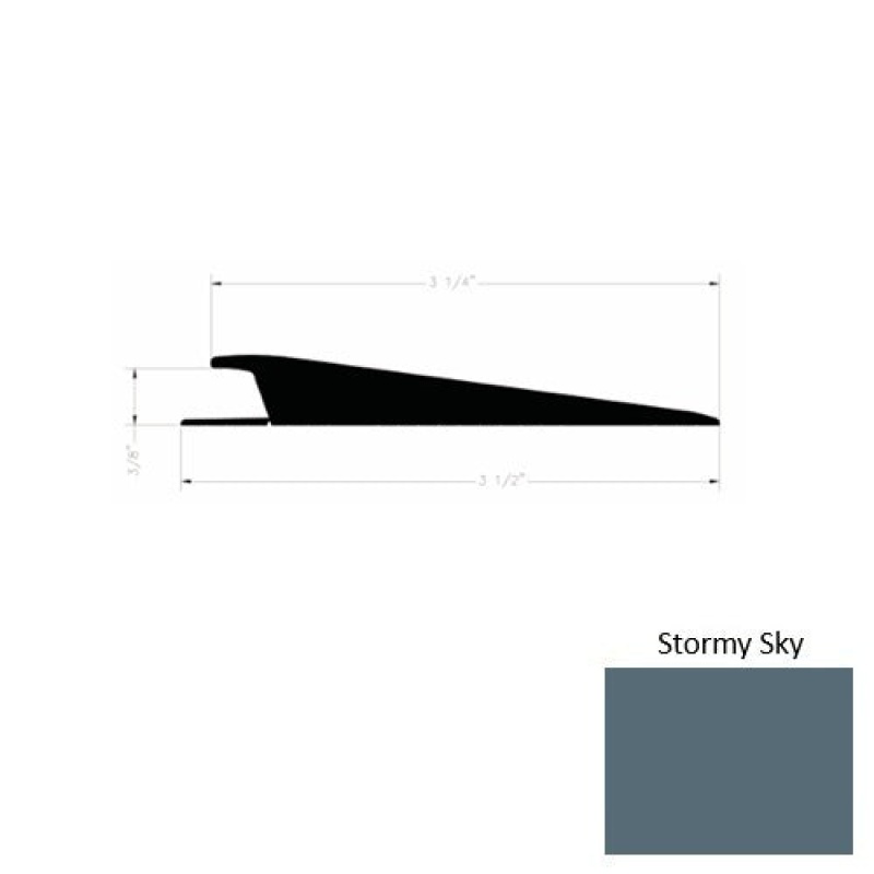 Solid 74 Stormy Sky Rubber Rolling Traffic Transition - 3 1/2" X 9 Ft (108") X 3/8"