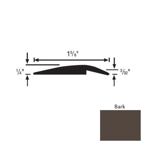 Flextones Bark Vinyl 156 Underslung Reducer - 1 5/8" X 35 Ft Coils - Thermoplastic