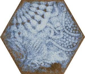 Gaudi Reactive Marina Porcelain Tile - Embossed - 8.5" X 9.75" Hexagon