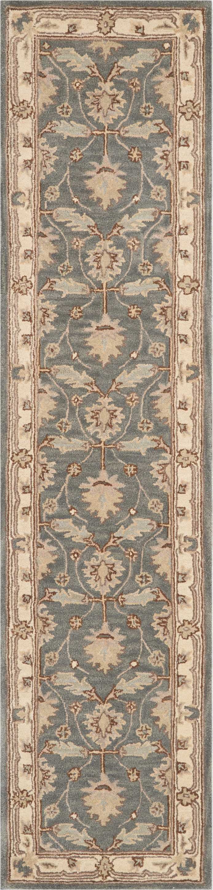 India House Blue Wool Farmhouse Area Rug