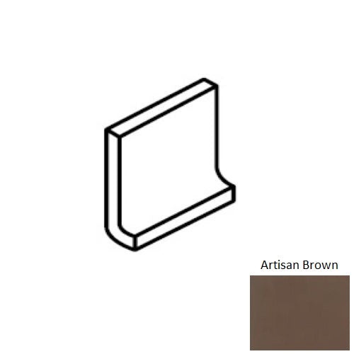Color Wheel Classic Artisan Brown Ceramic Wall Trim - 6" X 6" Flat Top Cove Base