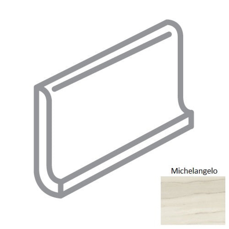 Zebrino Michelangelo Porcelain Wall Trim 6" x 12" Cove Base - Honed