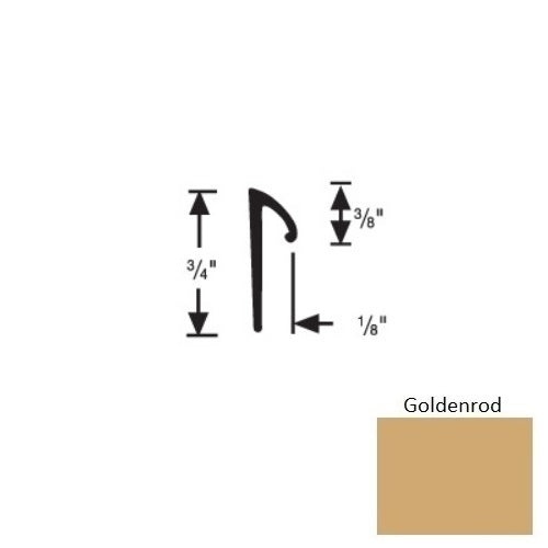 Flextones Goldenrod Vinyl 197R Tapered Resilient Cove Cap - 3/8" X 12 Ft - Thermoplastic