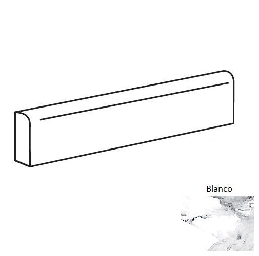 Crash Blanco Porcelain Floor & Wall Trim - 3" x 24" Bullnose