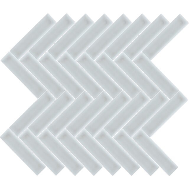 Artisan Pearl Ceramic Mosaic - 1" X 4" Herringbone - Glossy