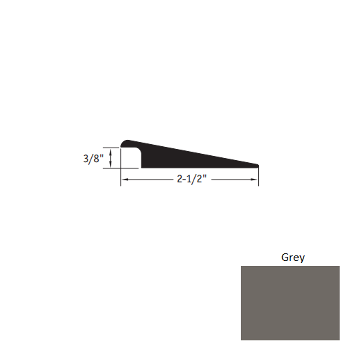 Grey Vinyl Moulding / Trim Wheeled Traffic Transition