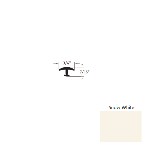 Snow White Vinyl T Molding Trim
