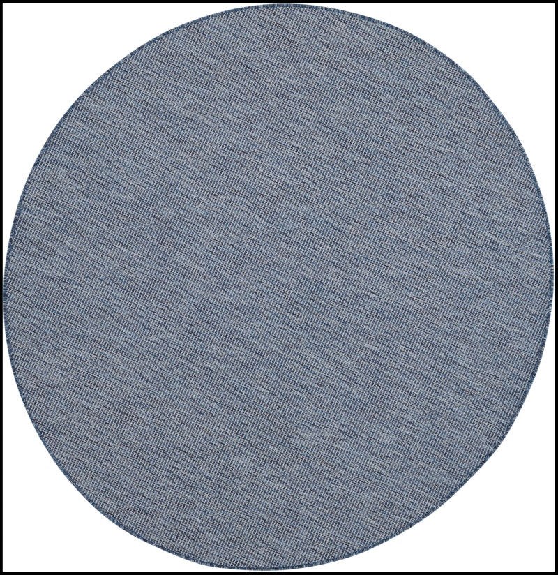 Positano Navy Blue Round Area Rug