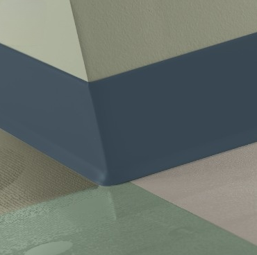 Johnsonite Navy Blue Vinyl Traditional Wall Base - 2.5" X 48" X 1/8" Toe - Traditional Wall Base