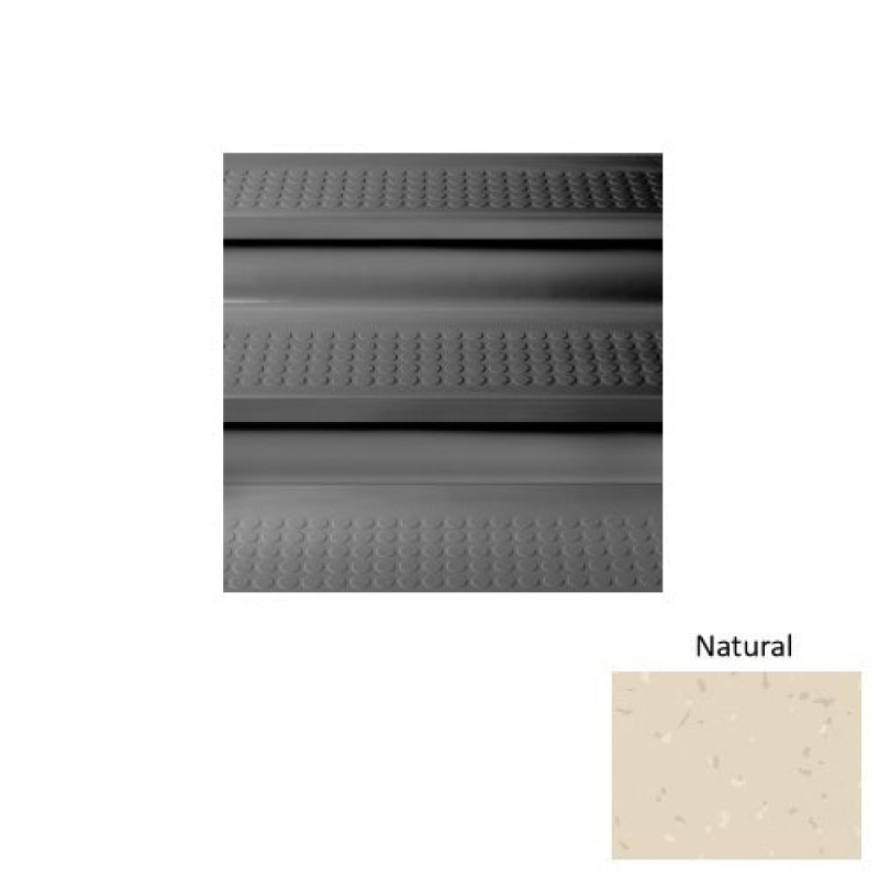 Symmetry 96 Natural Vantage With Riser Rubber (Sq) With Galley Red Abrasive Strip Stair Tread With Dupont Kevlar - Textured