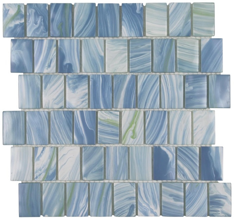 Aquatica Slip Stream Antilles Glass Mosaic - 11.75" X 11.75" - Semi Gloss