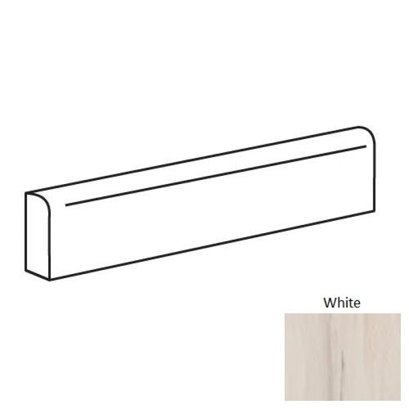 Paint Stone White Porcelain Floor & Wall Trim - 3" X 12" Bullnose - Polished