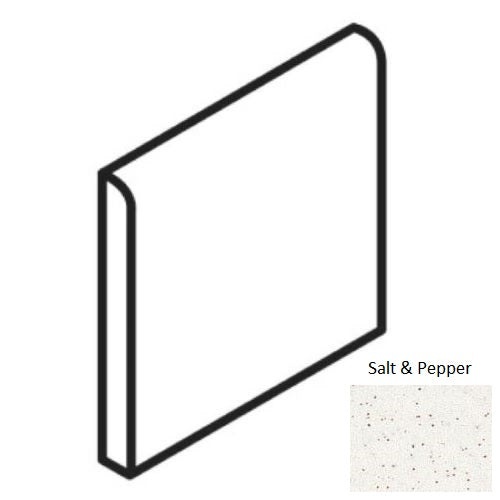 Unglazed Mosaics Salt & Pepper Porcelain Floor & Wall Trim - 1" X 1" Bullnose