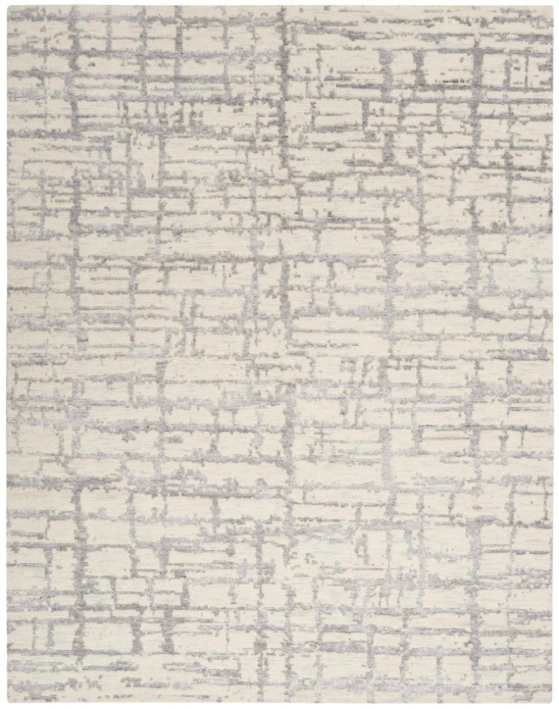 Luna Ivory Grey Wool Blend Contemporary Area Rug