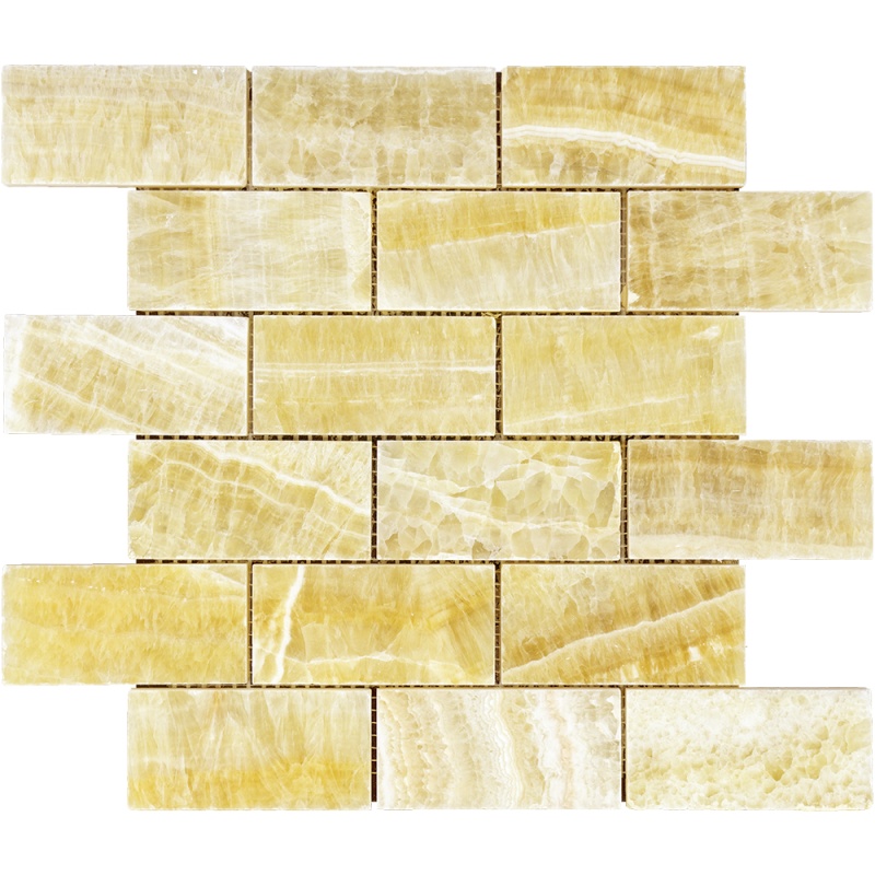 Honey Onyx Mosaic - 2" X 4" Brick - Polished