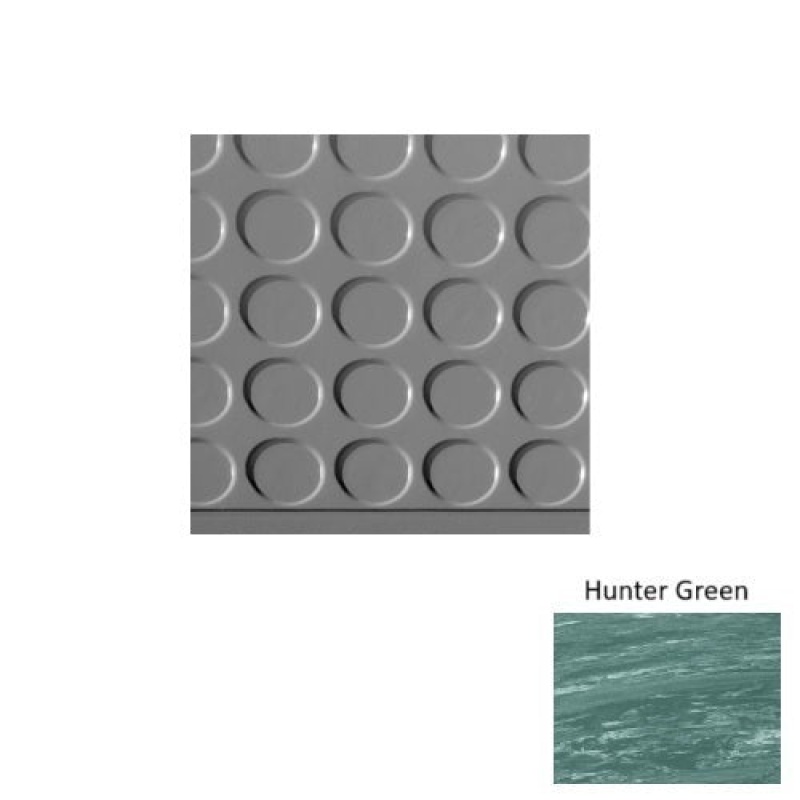 Marbleized 97 Hunter Green Vantage Raised Circular 15 Inch Depth Rubber (Sq) Stair Tread - Textured