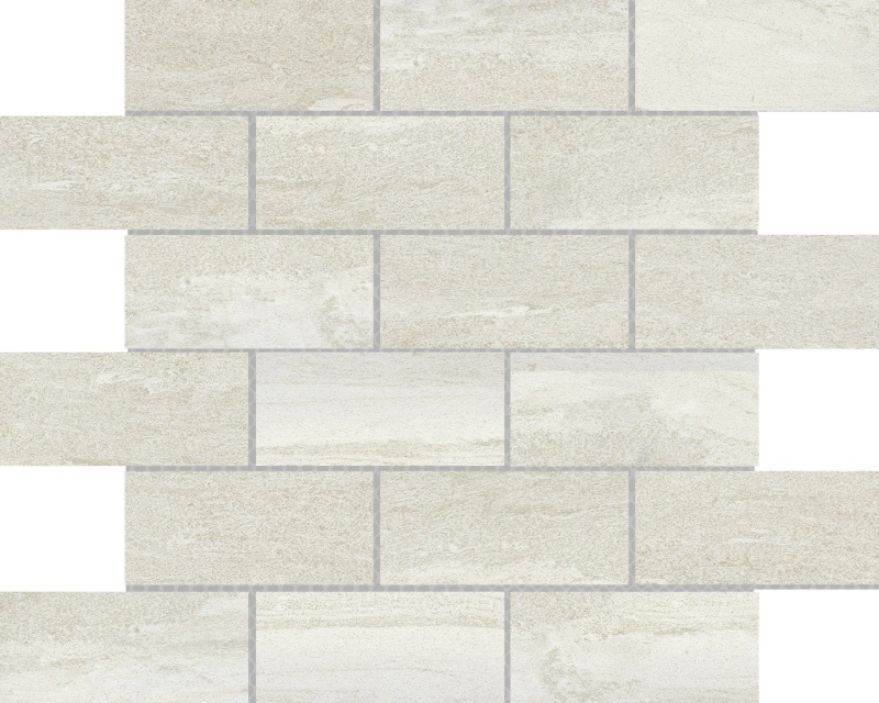 Mood Ivory Porcelain Mosaic - 2" X 4" Brick - Matte