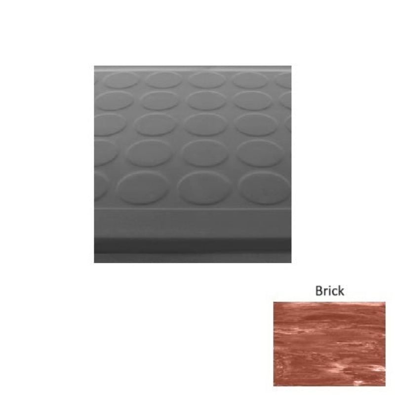 Marbleized 92 Brick Low Profile Raised Circular Rubber (Sq) Stair Tread - Textured